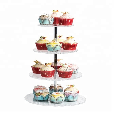 Supports acryliques modernes adaptés aux besoins du client de gâteau de mariage d'affichage acrylique en cristal de gâteau