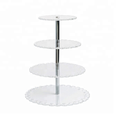 Supports acryliques modernes adaptés aux besoins du client de gâteau de mariage d'affichage acrylique en cristal de gâteau