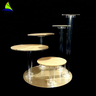 Tour ronde de support de petit gâteau d'affichage de Tablette d'affichage acrylique durable au détail de gâteau