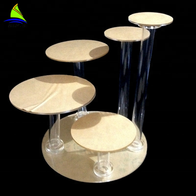 Tour ronde de support de petit gâteau d'affichage de Tablette d'affichage acrylique durable au détail de gâteau