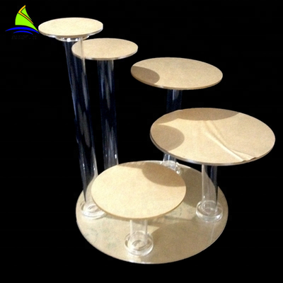 Tour ronde de support de petit gâteau d'affichage de Tablette d'affichage acrylique durable au détail de gâteau