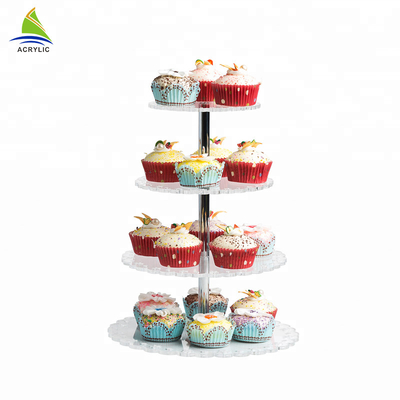 Dureté élevée et planéité de dessert de petit gâteau de tour de support acrylique carré de gâteau