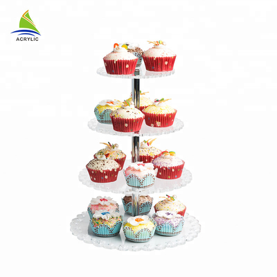 Dureté élevée et planéité de dessert de petit gâteau de tour de support acrylique carré de gâteau
