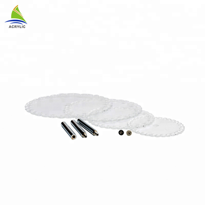 Dureté élevée et planéité de dessert de petit gâteau de tour de support acrylique carré de gâteau