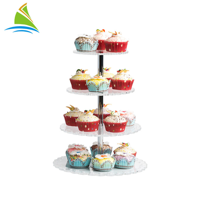 5 - Rangée épousant la forme ronde de gâteau de présentoir de tour acrylique de petit gâteau