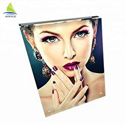 Cadre acrylique clair transparent de bloc de cadres acryliques faits sur commande magnétiques pour des photos
