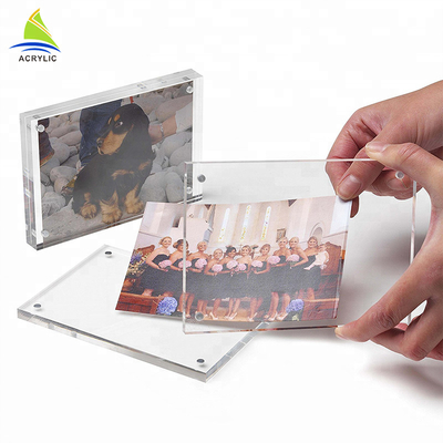 Cadre acrylique clair transparent de bloc de cadres acryliques faits sur commande magnétiques pour des photos