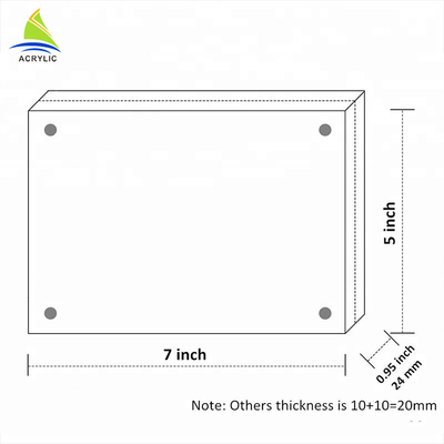 Cadre acrylique clair transparent de bloc de cadres acryliques faits sur commande magnétiques pour des photos