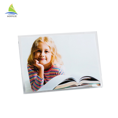 Type incliné par cadeau promotionnel support acrylique haut transparent d'affichage de signe