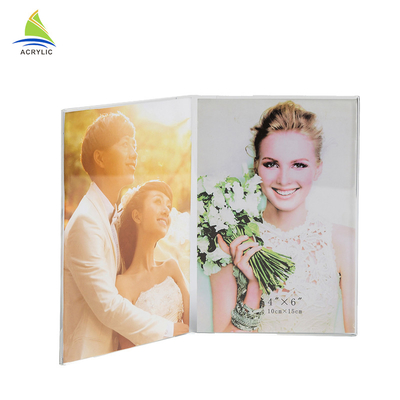 La place acrylique de cadres de photo de bureau Frameless acrylique tiennent des cadres