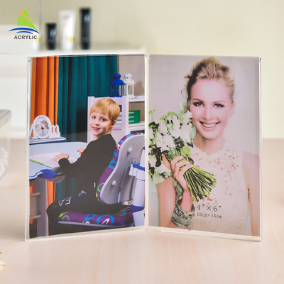 La place acrylique de cadres de photo de bureau Frameless acrylique tiennent des cadres