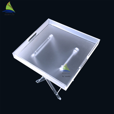 Les meubles acryliques faits sur commande inoffensifs frottent la table basse latérale de plexiglass