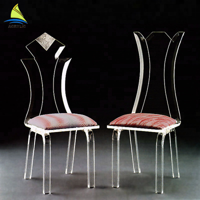 Chaise acrylique transparente claire qui respecte l'environnement de meubles acryliques faits sur commande de chambre à coucher