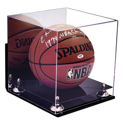 Forme adaptée aux besoins du client par support acrylique de luxe de boîte de présentation de basket-ball de boîte de présentation