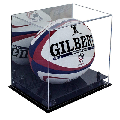 Vitrine acrylique claire de table de rugby de vitrine de boîte de sports de magasin acrylique clair de produits