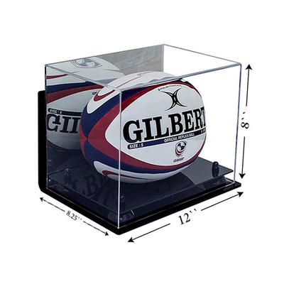Vitrine acrylique claire de table de rugby de vitrine de boîte de sports de magasin acrylique clair de produits