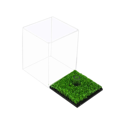 Petite planéité élevée acrylique carrée moderne de dureté de boîte de présentation de boule de golf