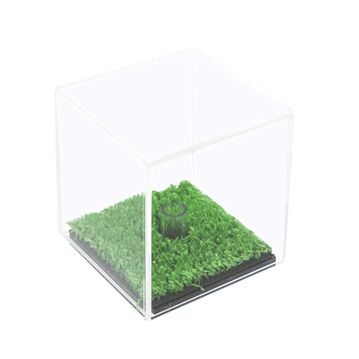 Petite planéité élevée acrylique carrée moderne de dureté de boîte de présentation de boule de golf