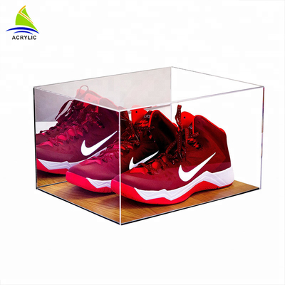 Boîte à chaussures acrylique de présentation de boîte de plexiglass acrylique transparent d'espace libre avec le couvercle