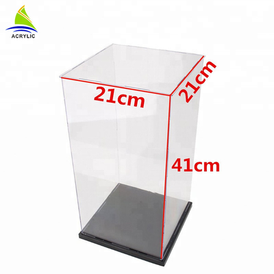 Boîte claire adaptée aux besoins du client décorative de présentation de plan de travail de luxe acrylique carré à haute brillance de boîte