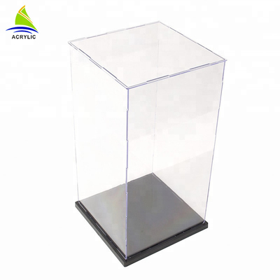 Boîte claire adaptée aux besoins du client décorative de présentation de plan de travail de luxe acrylique carré à haute brillance de boîte
