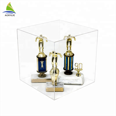 Caisse simple claire transparente acrylique qui respecte l'environnement de l'acrylique 3D de vitrine de cube