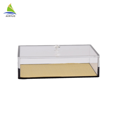 Boîte carrée acrylique de ginseng de plexiglass carré acrylique transparent de conteneur