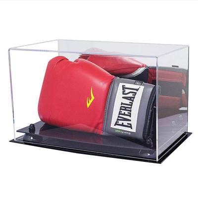Les conteneurs acryliques qui respecte l'environnement d'affichage dégagent la vitrine acrylique de gant de boxe de lucite
