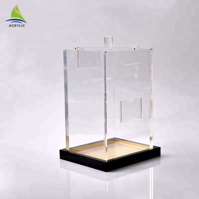Les récipients d'entreposage acryliques de boîte de rangement acrylique claire empilable adaptent la forme aux besoins du client