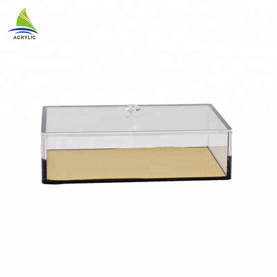 Les récipients d'entreposage acryliques de boîte de rangement acrylique claire empilable adaptent la forme aux besoins du client