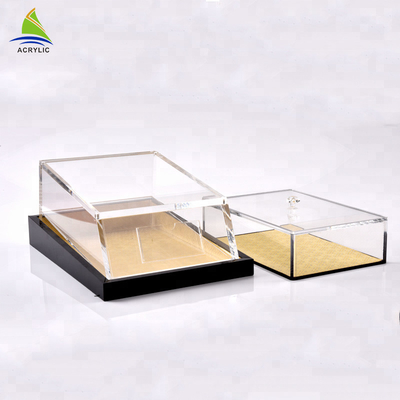 Les récipients d'entreposage acryliques de boîte de rangement acrylique claire empilable adaptent la forme aux besoins du client