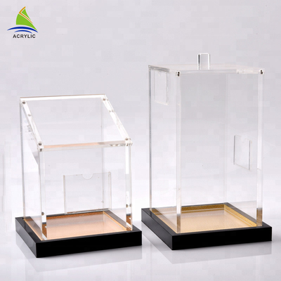 Les récipients d'entreposage acryliques de boîte de rangement acrylique claire empilable adaptent la forme aux besoins du client