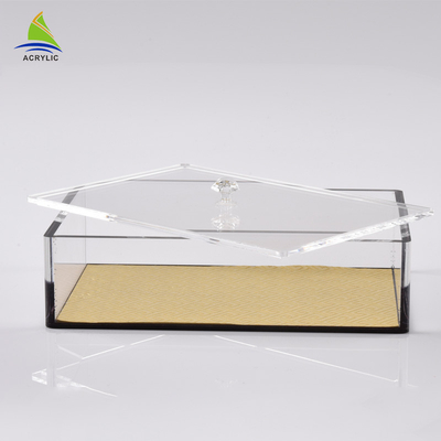 Boîte acrylique de rectangle de plexiglass transparent acrylique promotionnel de boîte de rangement