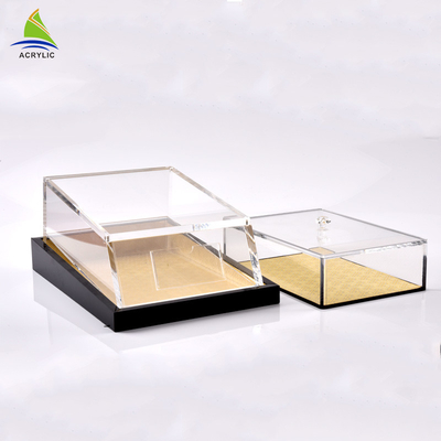 Boîte acrylique de rectangle de plexiglass transparent acrylique promotionnel de boîte de rangement