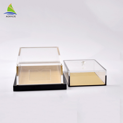 Boîte acrylique de rectangle de plexiglass transparent acrylique promotionnel de boîte de rangement