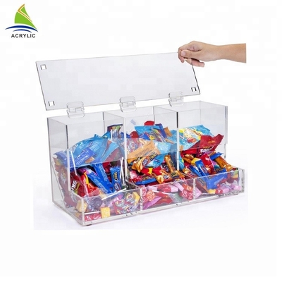 Mini poubelles acryliques de sucrerie de sucrerie de conteneurs de forme acrylique transparente de Chambre