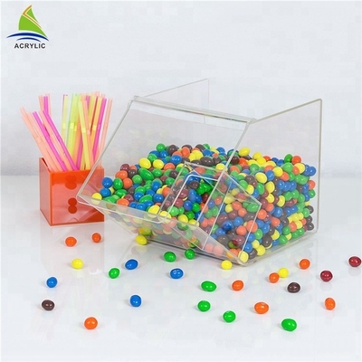 Mini poubelles acryliques de sucrerie de sucrerie de conteneurs de forme acrylique transparente de Chambre