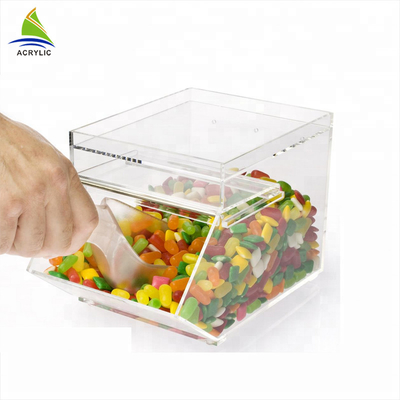 Mini poubelles acryliques de sucrerie de sucrerie de conteneurs de forme acrylique transparente de Chambre