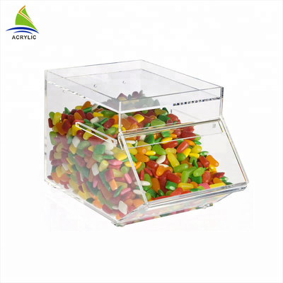Mini poubelles acryliques de sucrerie de sucrerie de conteneurs de forme acrylique transparente de Chambre