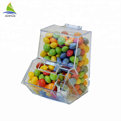 Mini poubelles acryliques de sucrerie de sucrerie de conteneurs de forme acrylique transparente de Chambre