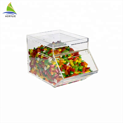 Boîte acrylique de cube en sucrerie de sucrerie de catégorie comestible d'affichage d'espace libre empilable acrylique de conception moderne