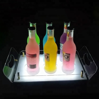 Les étagères menées acryliques de barre ont mené le plateau de présentoir d'étagère de boisson alcoolisée pour le stockage