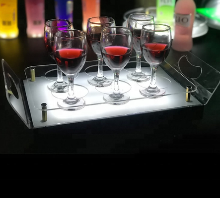 Les étagères menées acryliques de barre ont mené le plateau de présentoir d'étagère de boisson alcoolisée pour le stockage