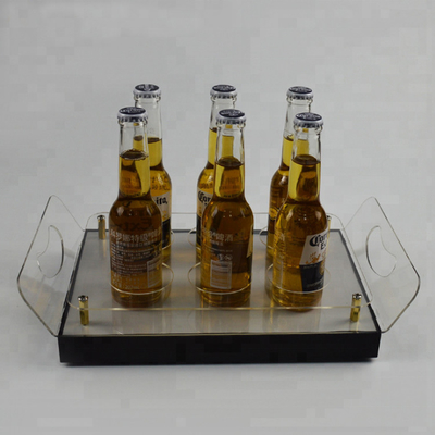 Les étagères menées acryliques de barre ont mené le plateau de présentoir d'étagère de boisson alcoolisée pour le stockage