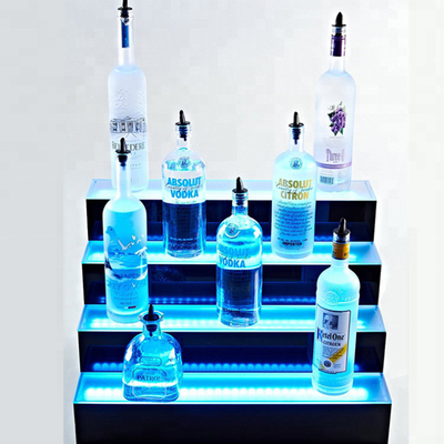 Les étagères menées acryliques de barre ont mené le plateau de présentoir d'étagère de boisson alcoolisée pour le stockage