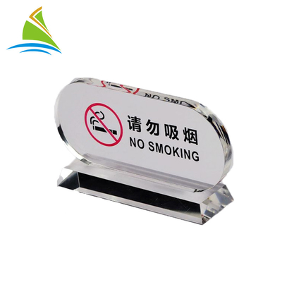 Service acrylique non-fumeurs d'OEM d'ODM de support d'étiquette de signe de promotion de support acrylique d'affichage