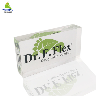 Le support acrylique professionnel DIY solide de signe a gravé le bloc acrylique de nom de rectangle