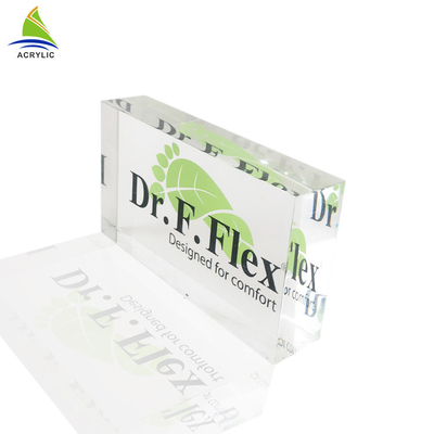 Le support acrylique professionnel DIY solide de signe a gravé le bloc acrylique de nom de rectangle