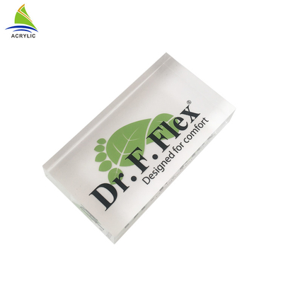 Le support acrylique professionnel DIY solide de signe a gravé le bloc acrylique de nom de rectangle