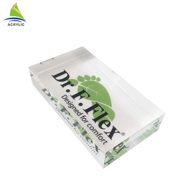 Le support acrylique professionnel DIY solide de signe a gravé le bloc acrylique de nom de rectangle
